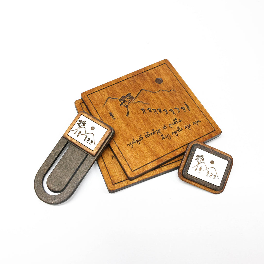 იგი - სანიშნის, ბროშისა და ჭიქის დასადების სეტი