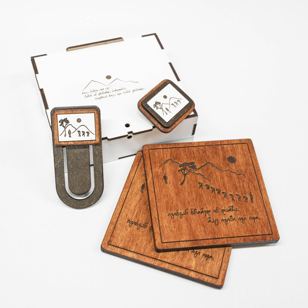 იგი - სანიშნის, ბროშისა და ჭიქის დასადების სეტი