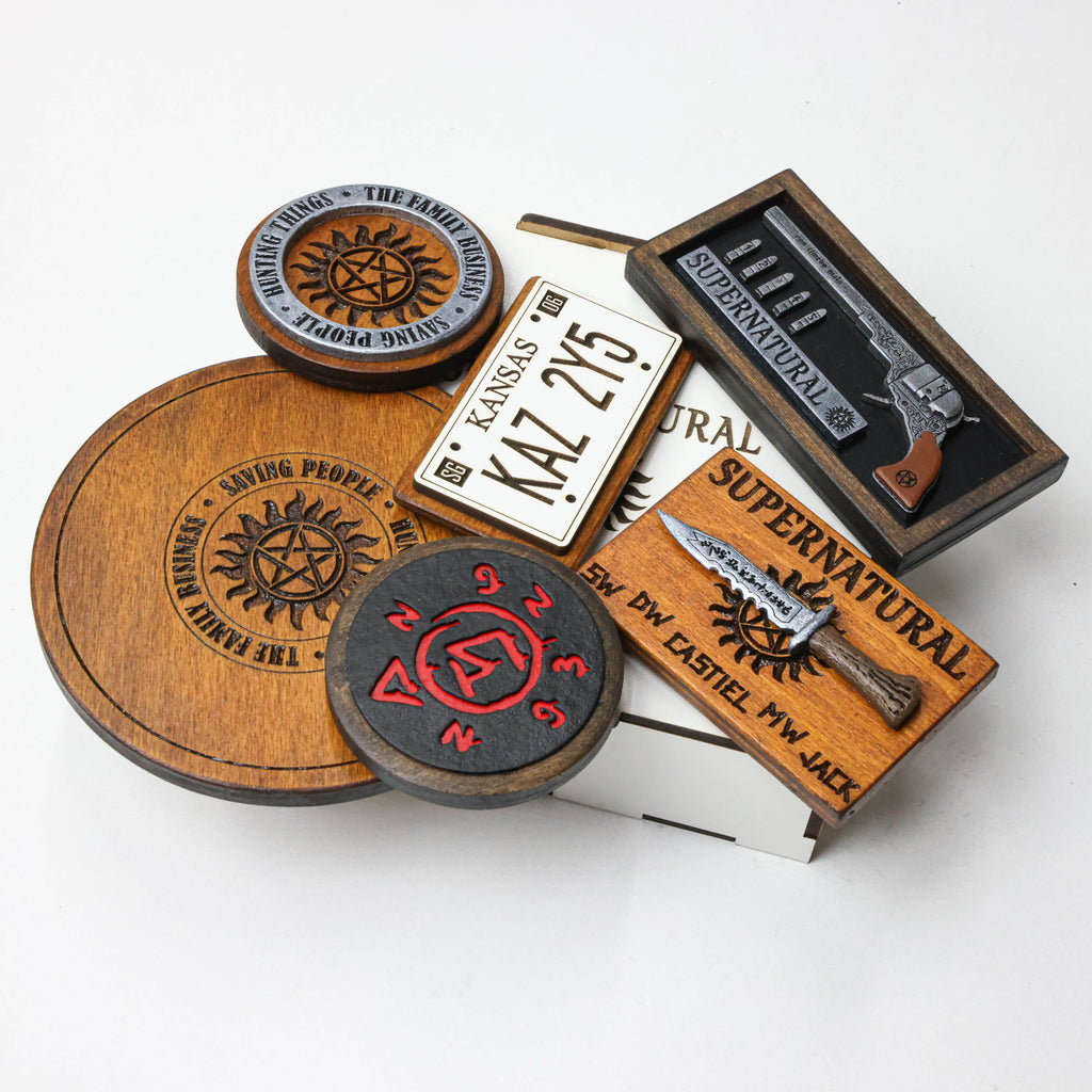 Supernatural - მაცივრის მაგნიტებისა და ჭიქის დასადების სეტი