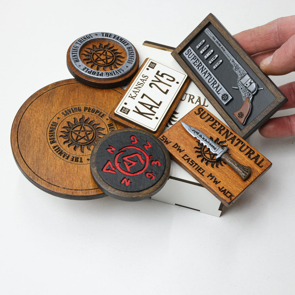 Supernatural - მაცივრის მაგნიტებისა და ჭიქის დასადების სეტი